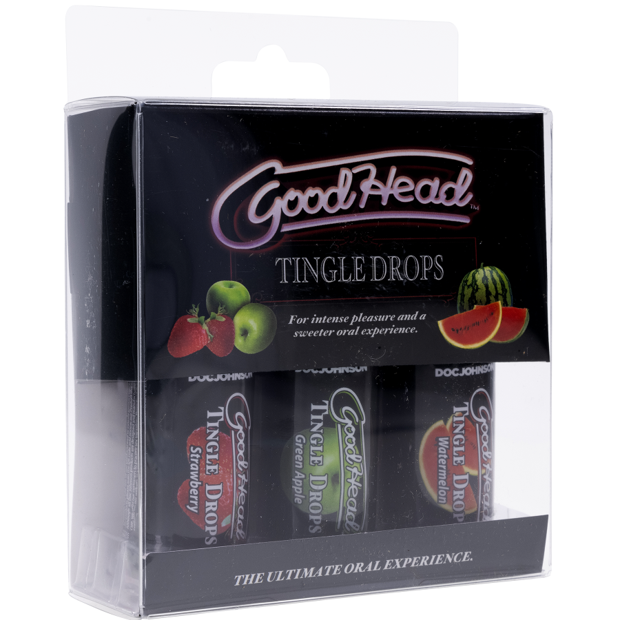 GoodHead - Tingle Drops 3 Pack 1oz. Wild Watermelon, Sour Green Apple, Salivatin