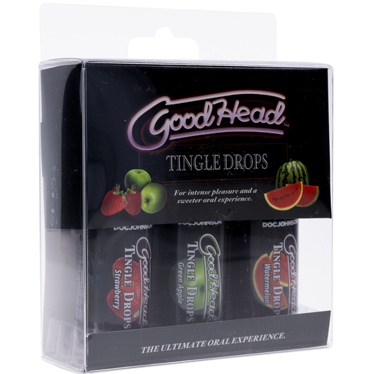 GoodHead - Tingle Drops 3 Pack 1oz. Wild Watermelon, Sour Green Apple, Salivatin