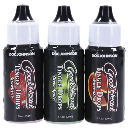 GoodHead - Tingle Drops 3 Pack 1oz. Wild Watermelon, Sour Green Apple, Salivatin