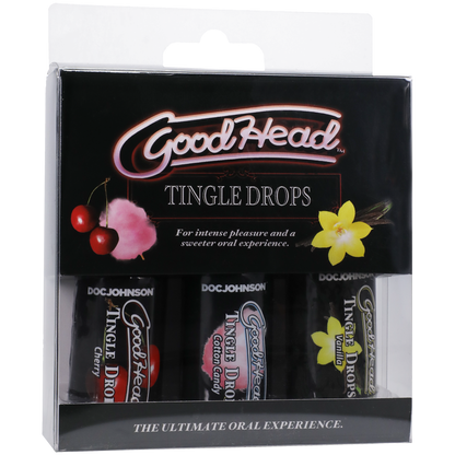GoodHead - Tingle Drops 3 Pack 1oz. Sweet Cherry, Cotton Candy, French Vanilla