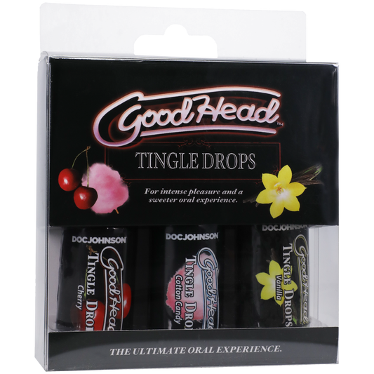 GoodHead - Tingle Drops 3 Pack 1oz. Sweet Cherry, Cotton Candy, French Vanilla