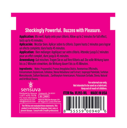 Sensuva - On Original Arousal Gel Single Use Packet