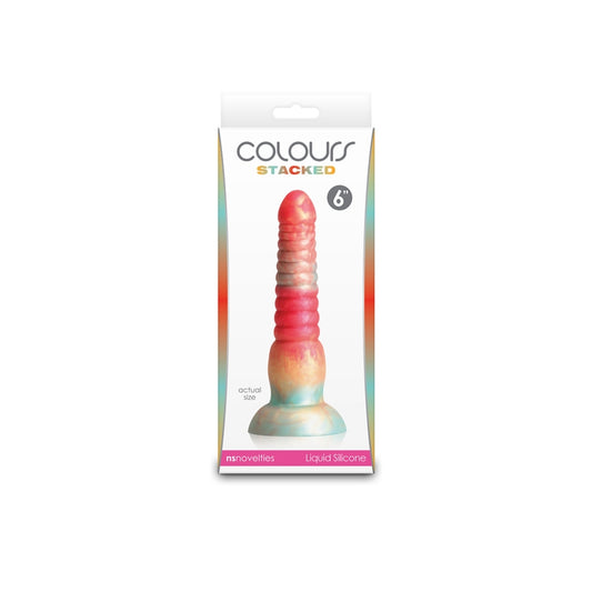 NS - Colours - Stacked - 6" Dildo - Red/Gold