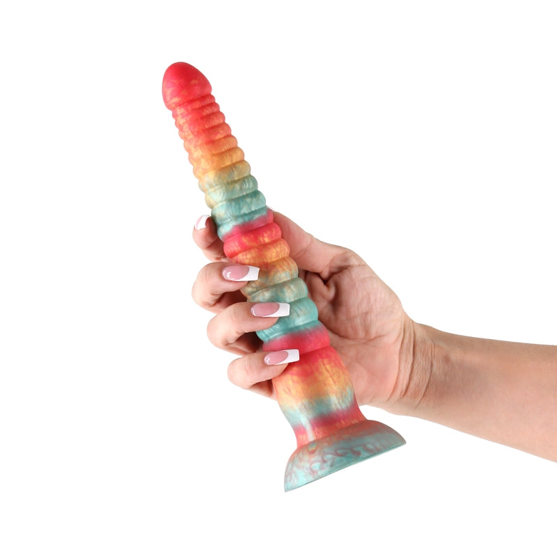 NS - Colours - Stacked - 9" Dildo - Red/Gold