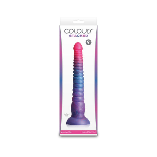 NS - Colours - Stacked - 9" Dildo - Pink/Blue