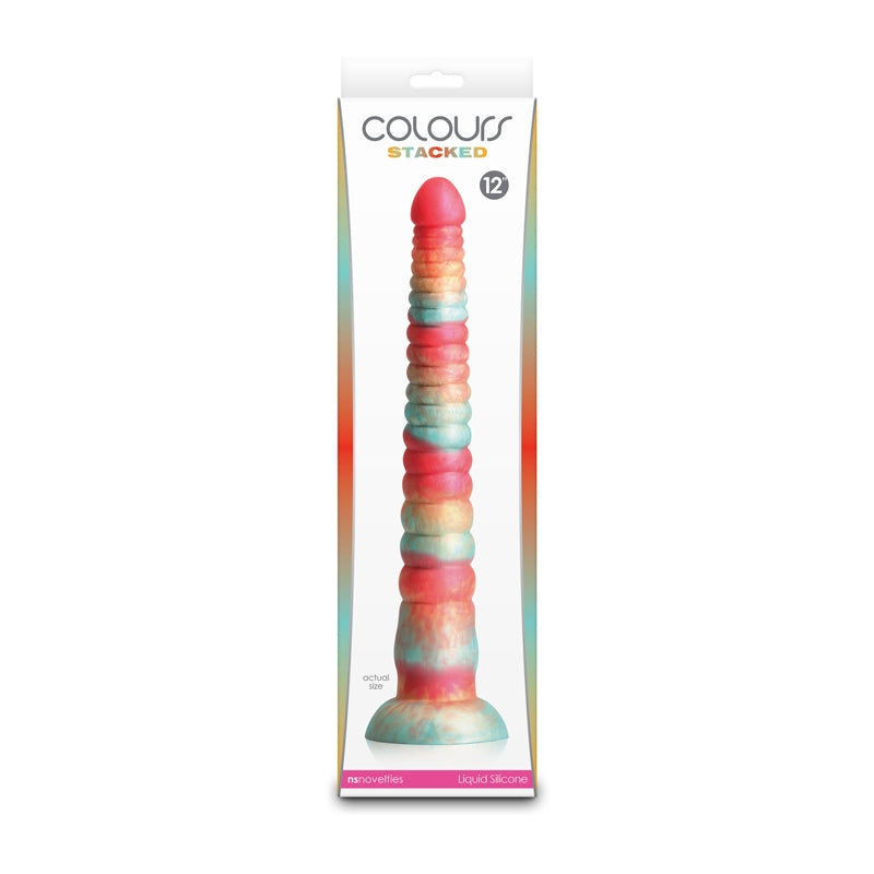 NS - Colours - Stacked - 12" Dildo - Red/Gold