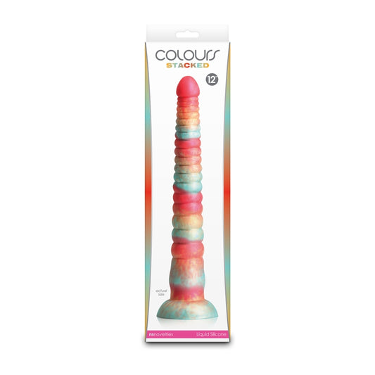 NS - Colours - Stacked - 12" Dildo - Red/Gold
