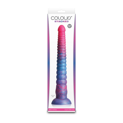 NS - Colours - Stacked - 12" Dildo - Pink/Blue