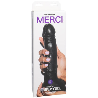 Merci Squirting Cumplay Cock 10" w Removable Suction Cup Black