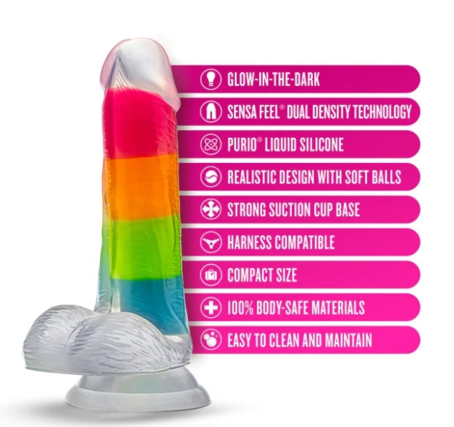 Blush - Neo Elite-Glow in the Dark-Rainbow Rave 6.5" - Multicolored