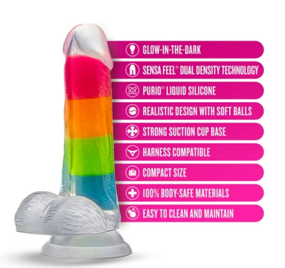 Blush - Neo Elite-Glow in the Dark-Rainbow Rave 6.5" - Multicolored
