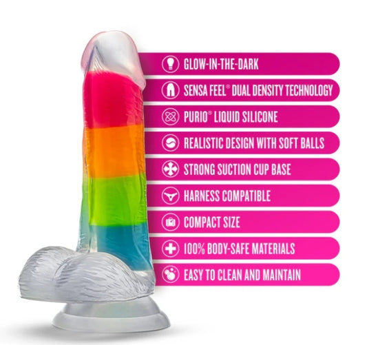 Blush - Neo Elite-Glow in the Dark-Rainbow Rave 6.5" - Multicolored