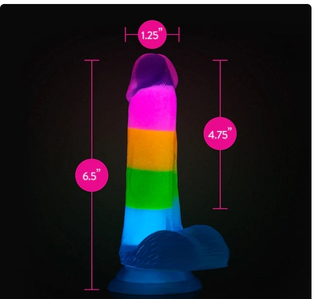 Blush - Neo Elite-Glow in the Dark-Rainbow Rave 6.5" - Multicolored