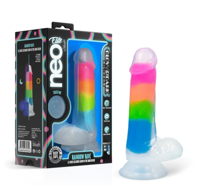 Blush - Neo Elite-Glow in the Dark-Rainbow Rave 6.5" - Multicolored