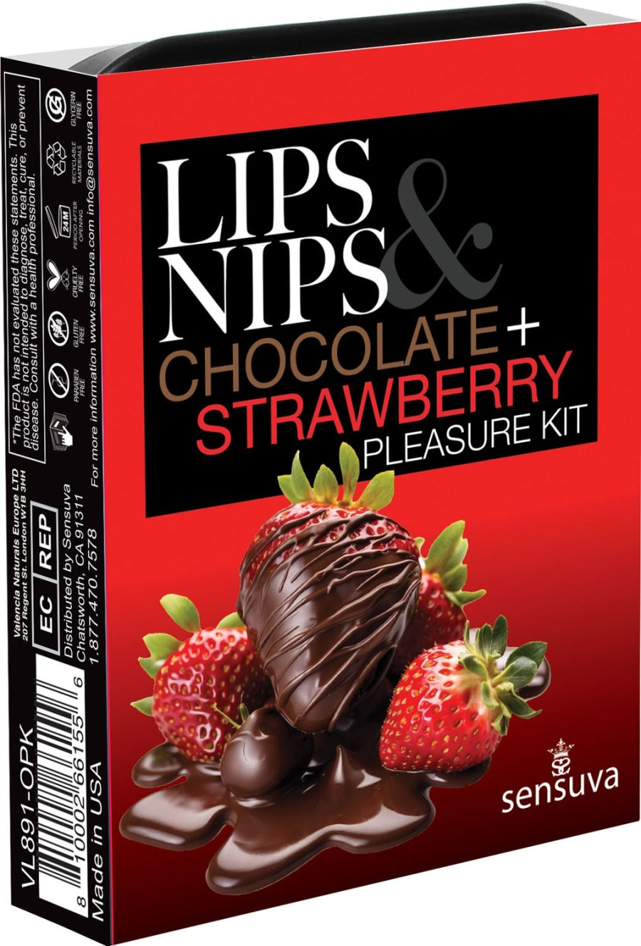 Sensuva - LIPS & NIPS Pleasure Kit Chocolate Strawberry