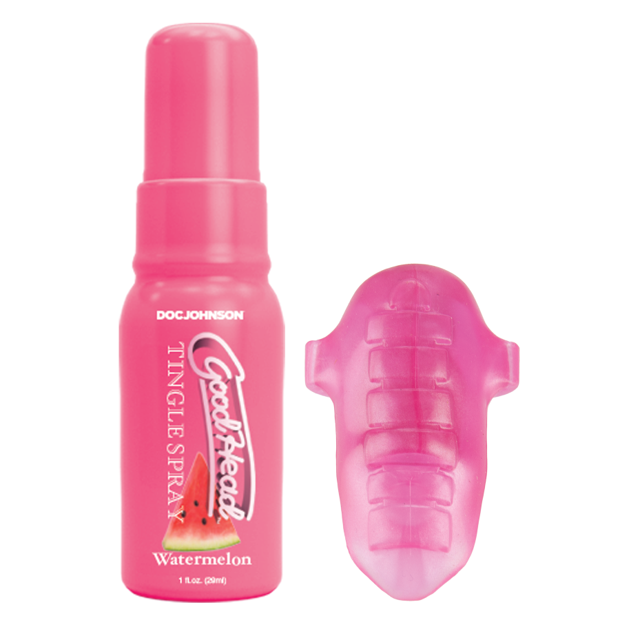 GoodHead Pussy Pleasure Party Kit - Vibrating Tongue Ring+Watermelon Tingle Spray