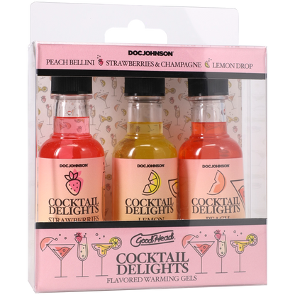 GoodHead Cocktail Delights 3-pack: Peach Bellini, Strawberries&Champagne, Lemon