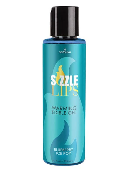 Sensuva - Sizzle Lips Warming Gel - Blueberry Ice Pop 4.2oz. Bottle