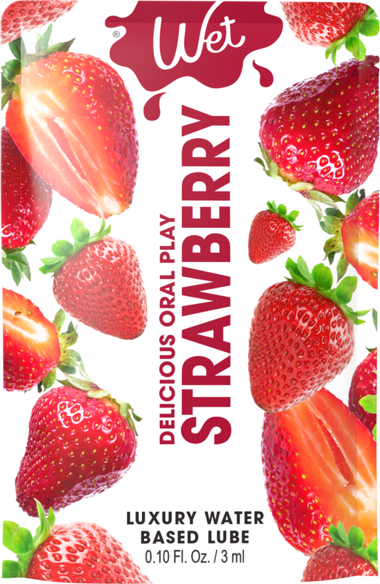 WET Delicious Oral Play Strawberry Waterbased Flavored Lubricant 0.1Fl.oz/3ml