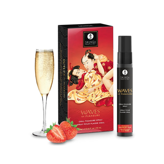 Shunga - Waves of Pleasure Sparkling Strawberry Wine Oral Pleasure Spray (20ml/0.66 Fl.oz)