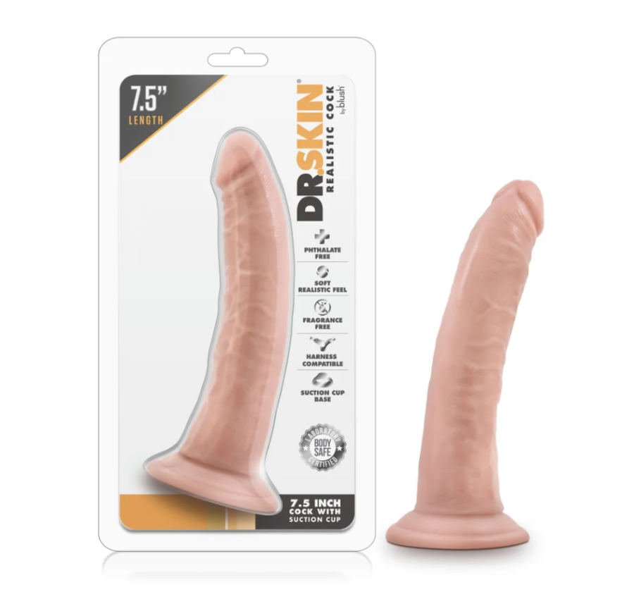 Blush - Dr. Skin - 7.5" Cock With Suction Cup - Vanilla