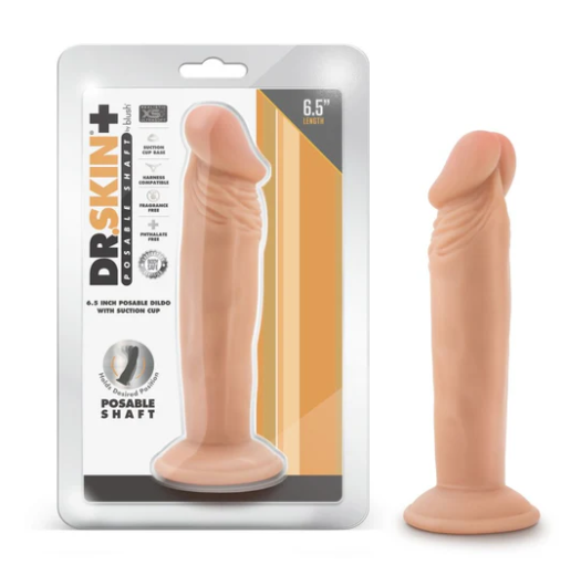 Blush - Dr. Skin Plus - 6 Inch Posable Dildo - Vanilla