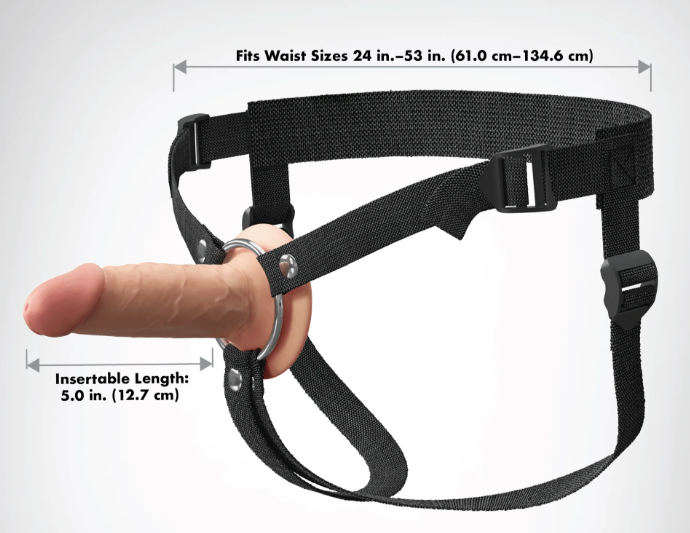 Fantasy X-Tensions Elite 5" Silicone Hollow Strap-On Dual Density - Light