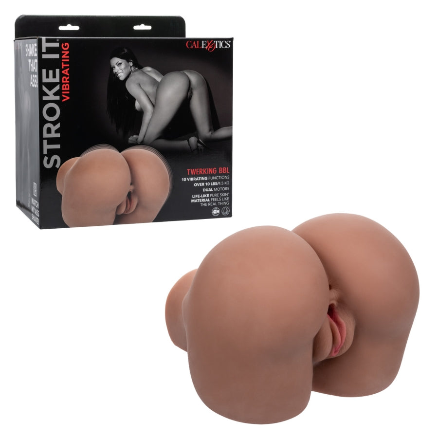 Stroke It Vibrating Twerking BBL - Brown