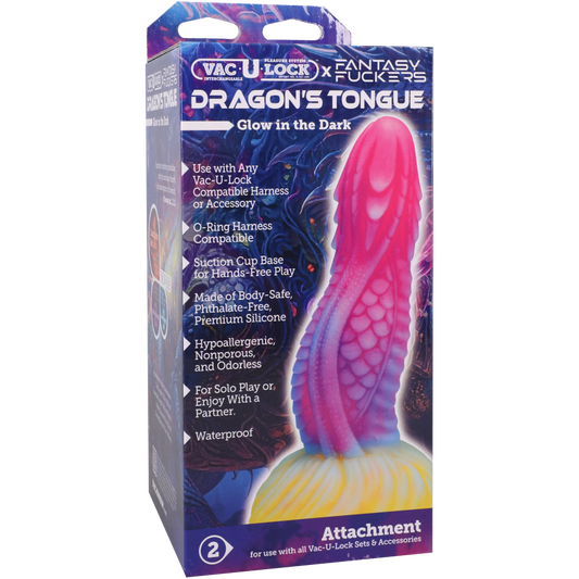 Doc Johnson Vac-U-Lock x Fantasy Fuckers - Glow in the Dark - Dragon's Tongue