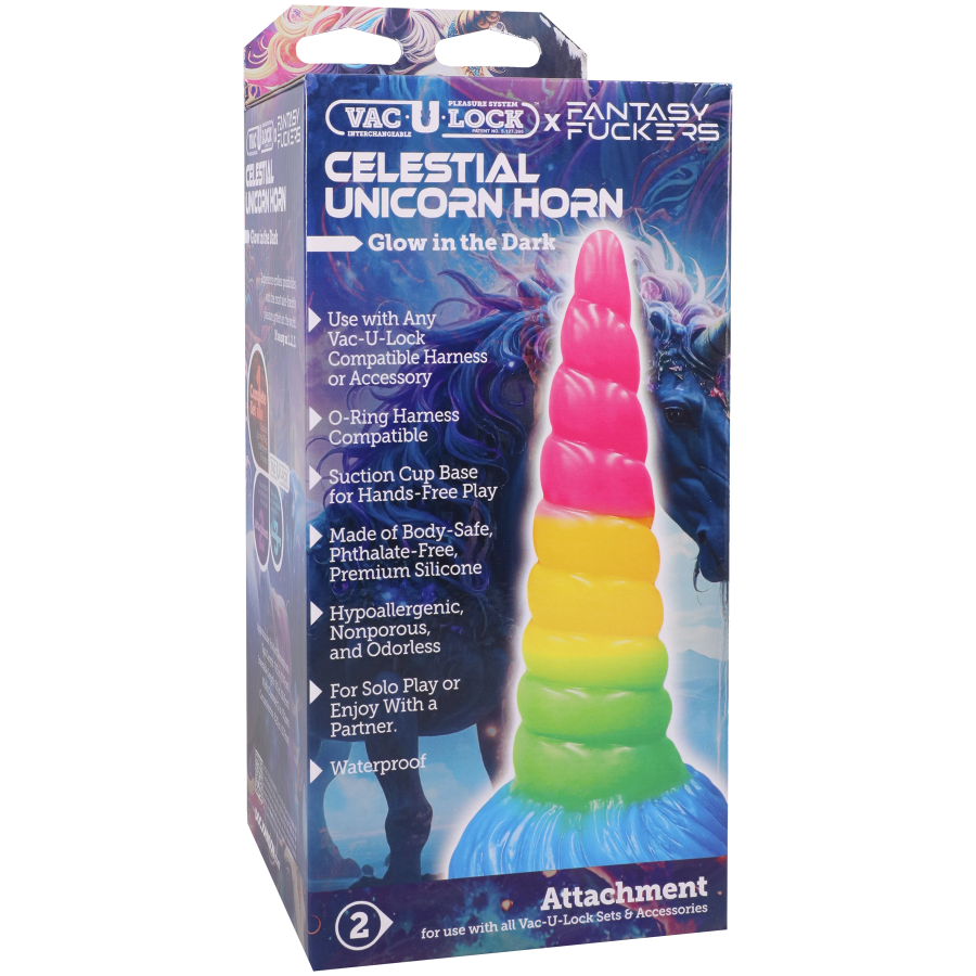 Vac-U-Lock x Fantasy Fuckers - Glow in the Dark - Celestial Unicorn Horn