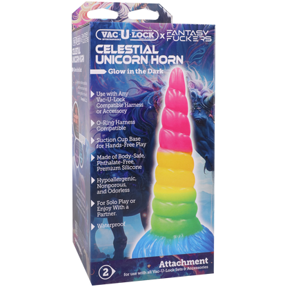 Vac-U-Lock x Fantasy Fuckers - Glow in the Dark - Celestial Unicorn Horn