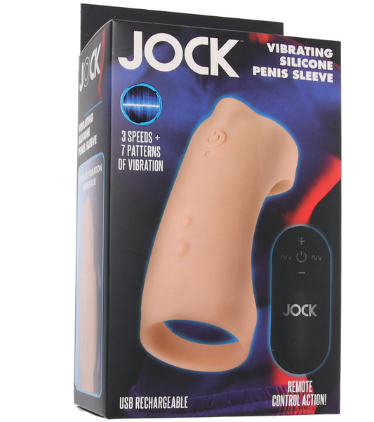 Jock - Vibrating Silicone Penis Sleeve - Light