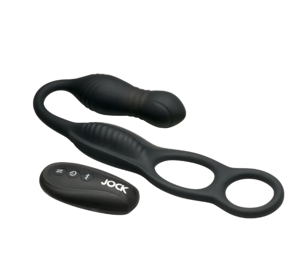 Jock - Silicone Vibrating Plug W/ Cock & Ball Ring & Remote