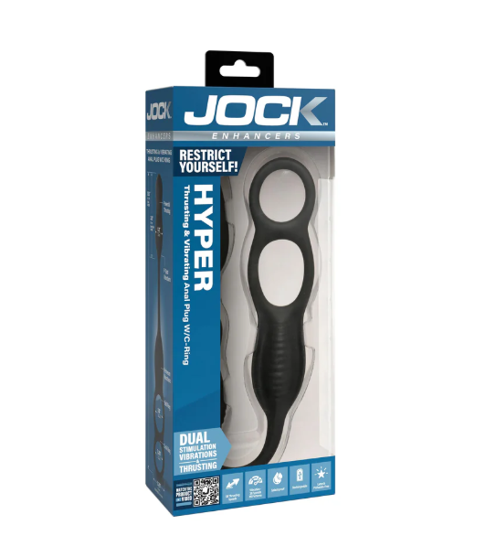 Jock - Silicone Vibrating Plug W/ Cock & Ball Ring & Remote