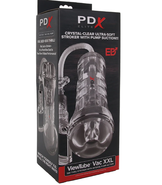 PDX Elite ViewTube Vac XXL Pump See-Thru EZ-Grip Pump Stroker - Clear