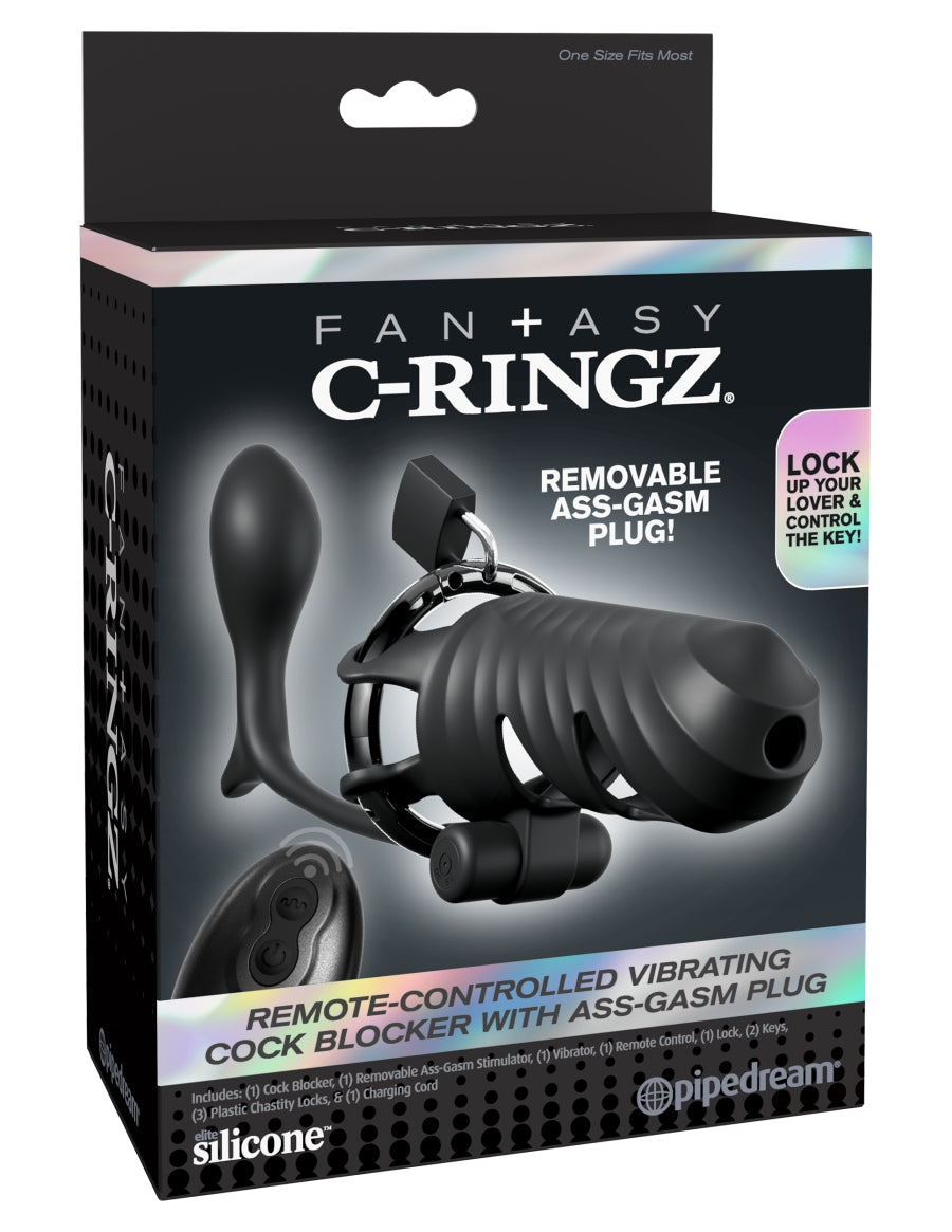 Fantasy C-Ringz Remote-Controlled Vibrating Cock Blocker with Ass-Gasm Plug