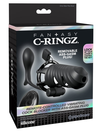 Fantasy C-Ringz Remote-Controlled Vibrating Cock Blocker with Ass-Gasm Plug