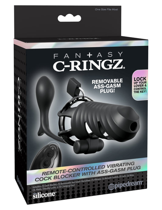 Fantasy C-Ringz Remote-Controlled Vibrating Cock Blocker with Ass-Gasm Plug