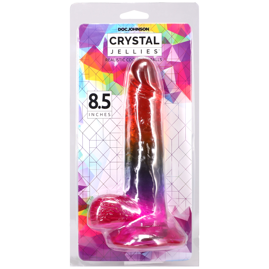Crystal Jellies - 8.5 Inch Realistic Cock, Rainbow