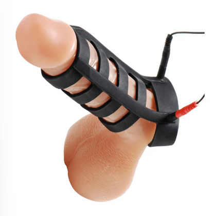 Zeus Electrosex - Power Cage Silicone E-Stim Cock and Ball Sheath