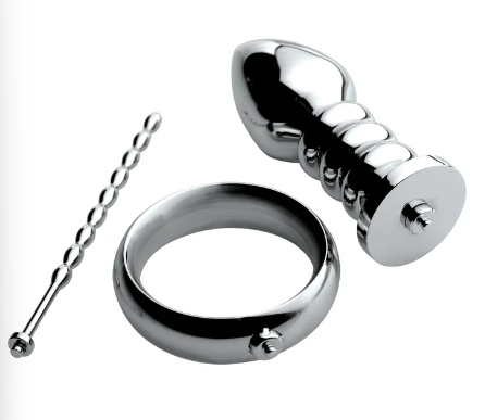 Zeus Electrosex - Deluxe Voltaic For Him Stainless Steel E-stim Kit