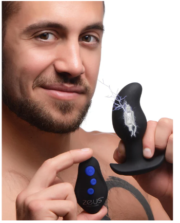 Zeus Electrosex - 8X Volt Drop Vibrating & E-Stim Silicone Prostate Massager