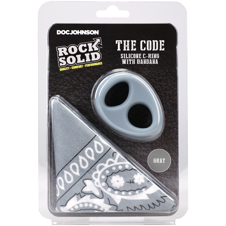 ROCK SOLID - The Code - Silicone C-RING with Bandana - Grey/Black