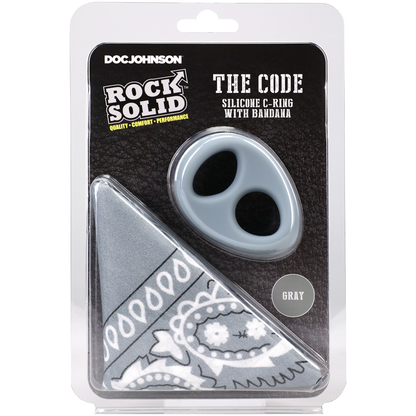 ROCK SOLID - The Code - Silicone C-RING with Bandana - Grey/Black