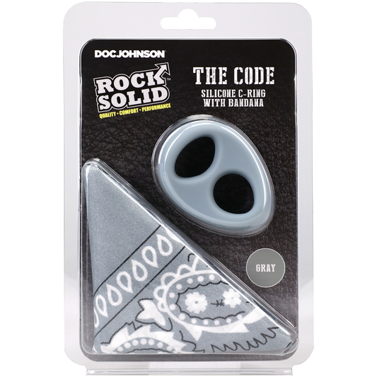 ROCK SOLID - The Code - Silicone C-RING with Bandana - Grey/Black
