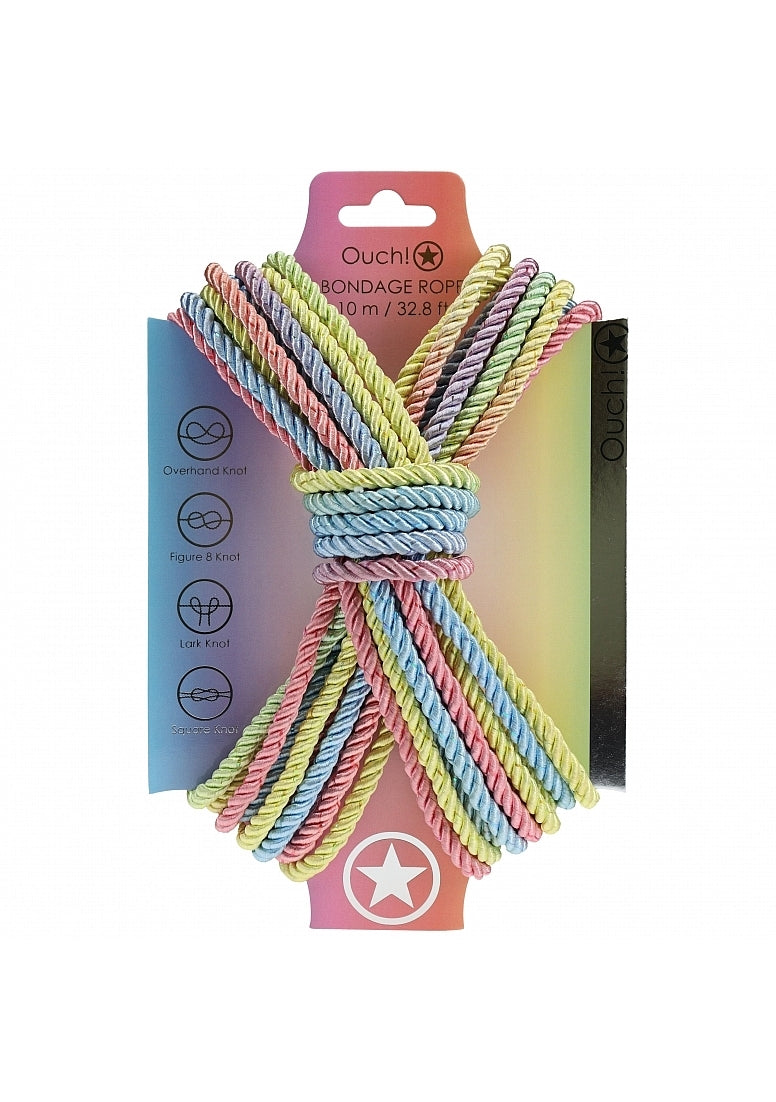 Shots - Ouch! Bondage Rope - 10 Meter - Nylon - Multicolor Pastel