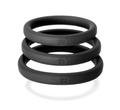 PerfectFit - Xact-Fit Silicone Rings - #20, #21, #22 - Black