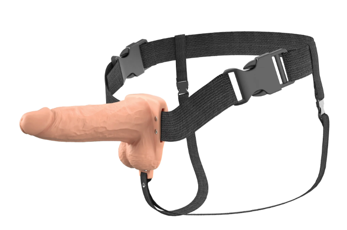 Fantasy X-Tensions Elite 6" Vibrating Hollow Silicone Strap-On - Light