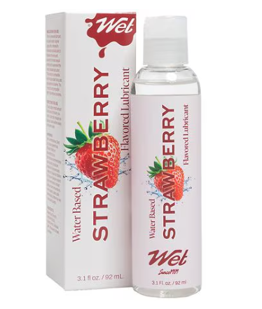 Wet Strawberry Flavored Water Based Lubricant 3.1 FI/OZ