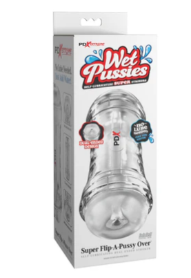 PDX Extreme Wet Pussies Super Flip-A-Pussy Over Self-Lubricating Stroker - Frost